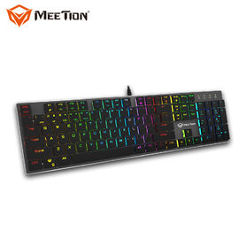 MEETION MK80 Son Teknoloji Üreticisi Ince Usb Gamer Için Led Işık Arka Işık Rgb Metal Klavye Klavye